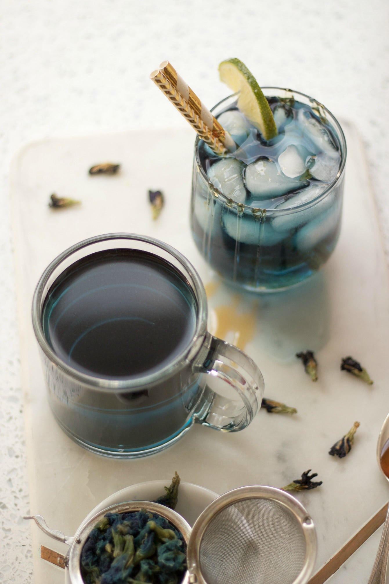 Blue Butterfly Pea Flower Tea 1341x2011 hot and cold