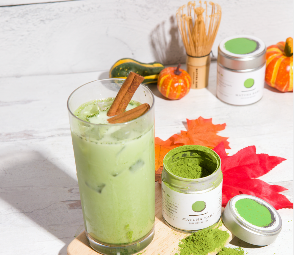 Recipe for Whipped Pumpkin Matcha Latte: Spiced Matcha Latte with Pumpkin Puree