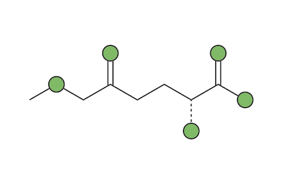 2D digital model of an L-theanine molecule from the matcha green tea plant