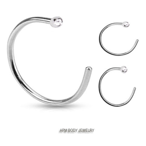 20g CZ Steel Nose Hoop Ring – APM