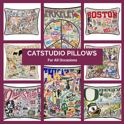CatStudio Embroidered Pillows Top Notch Gift Shop