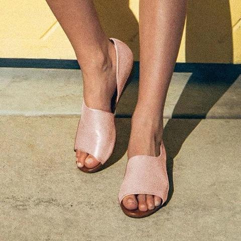Womens Slip On Casual Low Heel Summer Sandals - veooy