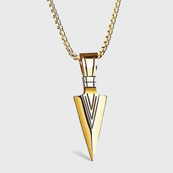 Polished Steel Arrowhead Necklace