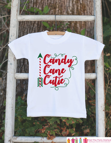 Candy Cane Cutie Shirt Christmas Shirt Girl Red Raglan Christmas Shirt Holiday Outfit Girl Toddler Christmas Shirt