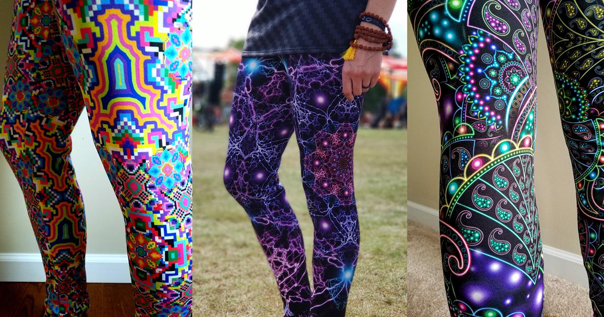 Mosaic Yoga Pants, Psychedelic Leggings, Patterned Leggings