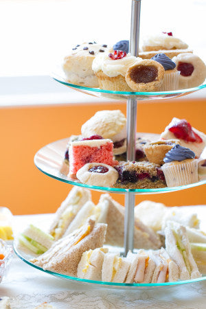 afternoon tea party serving ideas scones tarts tiered cake stand