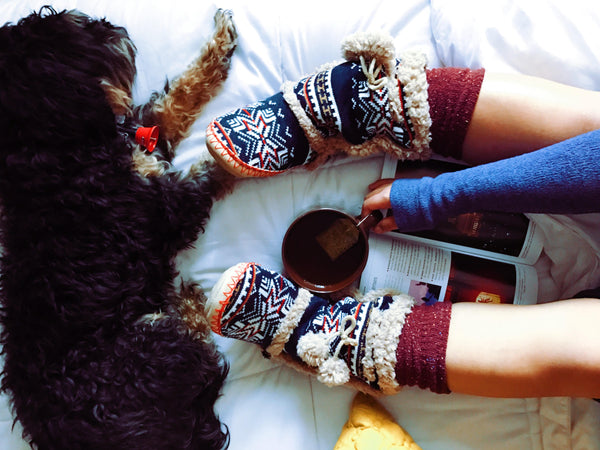 warm socks and a cute dog - what more do you need for hygge?