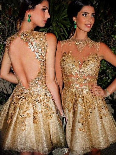 short gold evening dresses