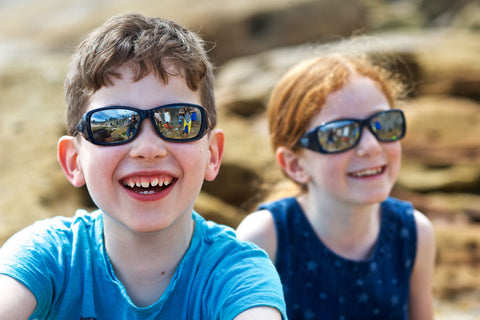 Protective sunglasses at school Australia - two kids wearing Beamers eyewear