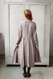 The Ara linen romantic dress (purple)