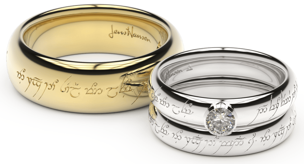 Elvish Love Rings in three sizes stacked on top of each other