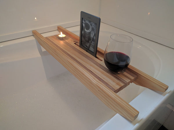 wooden bath shelf