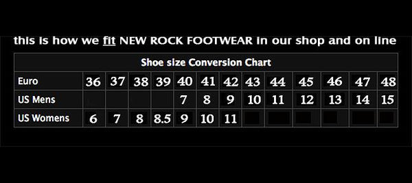 rock shoe size