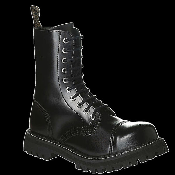 black steel toe boots military