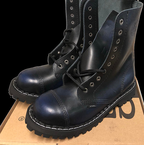 Eyelet Navy Rub Off Steel-Toe Boot 