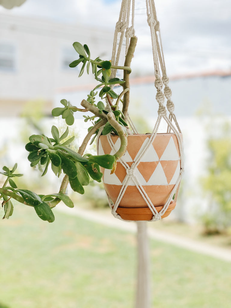 DIY hand painted mid century pots by turquoise and tobacco 