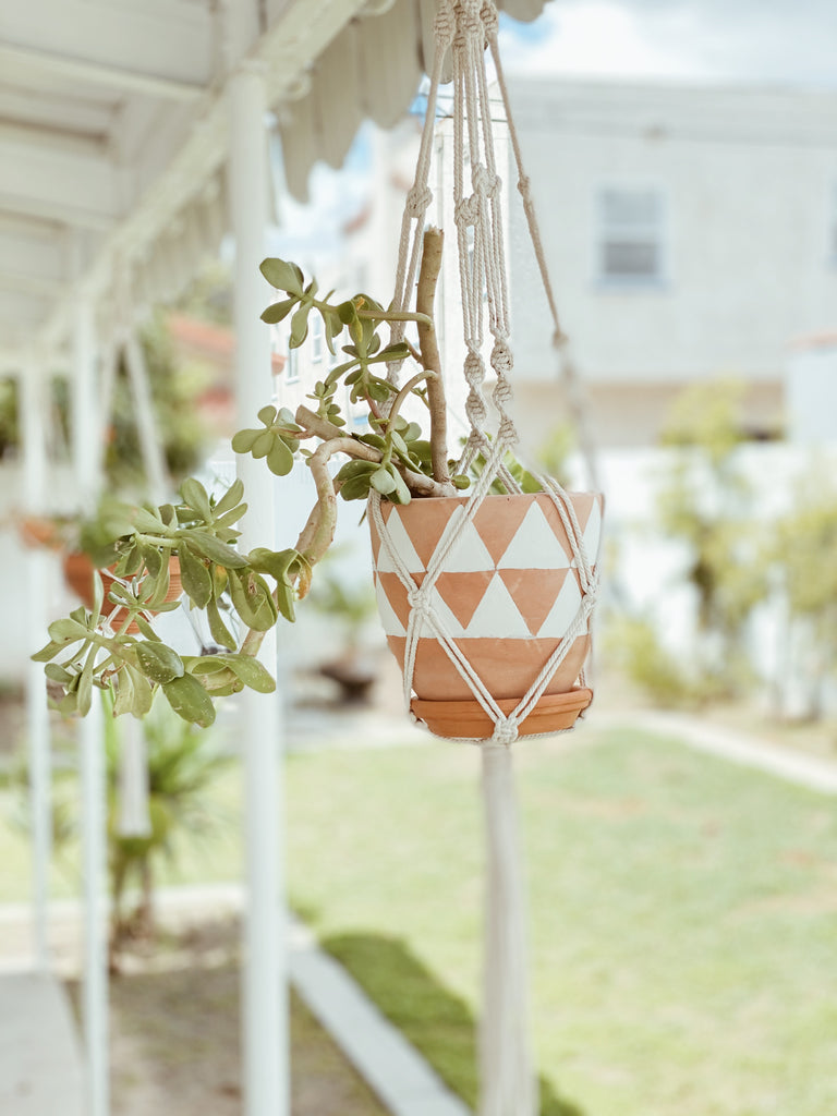 DIY hand painted mid century pots by turquoise and tobacco 