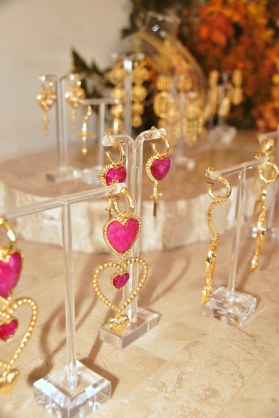 Image of the Priscilla earrings at Mountain & Moon jewellery labels Perth showroom studio display