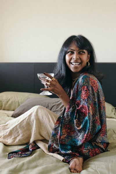 In Bed with Dhiva Shini Perth blogger content creator for Mountain & Moon Muse The Journal 
