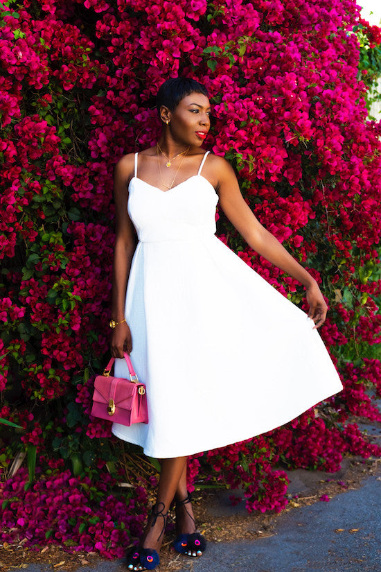 Asos White Dress Zara Pink Bag Loefler Randall Shoes