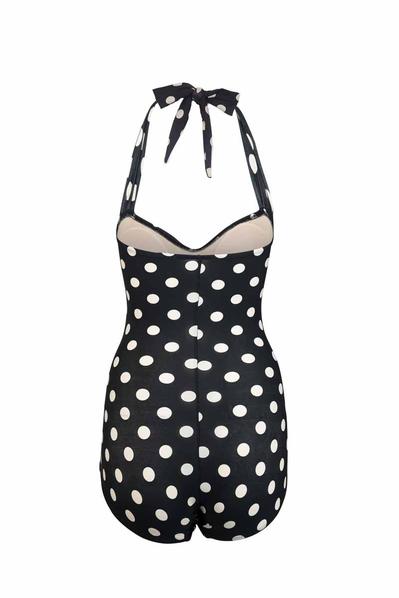 Black and White Polka Dot Swimsuit – For Luna