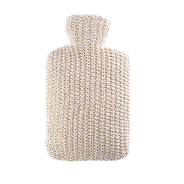 Cream Cotton Cover Hot Water Bottle