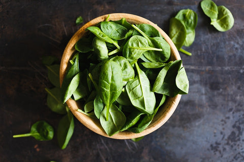 Spinach and other leafy greens are great for keeping you warm