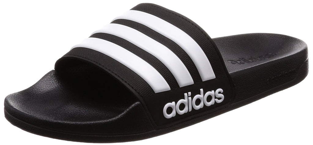 adidas men's black flip flops