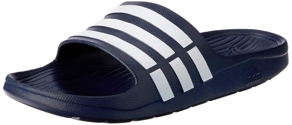 adidas slippers blue and white