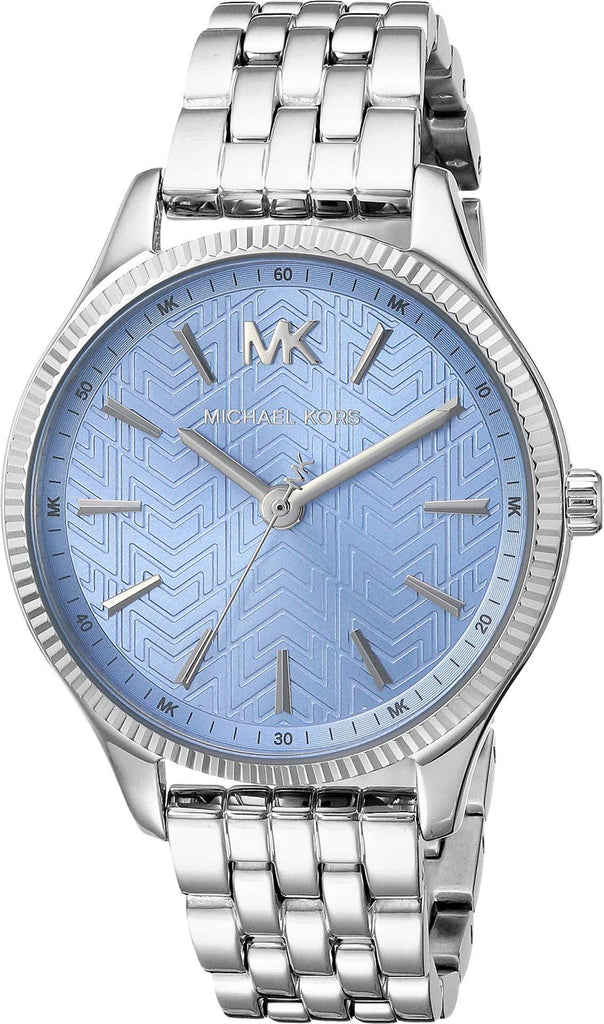 mk blue dial watch