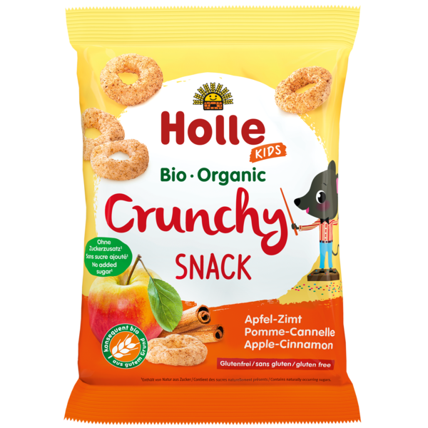 Holle Organic Apple and Cinnamon Crunchy Snack Puffs