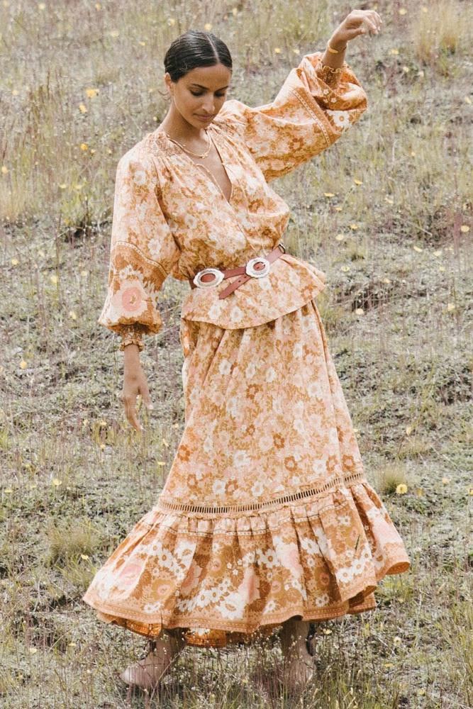 Anne Maxi Skirt - Peach