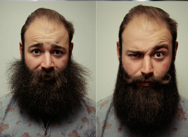 Preparing your beard for a job interview, before and after
