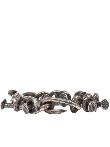 Nail Chain Bracelet (G-BR09B-OXIDIZED-SILVER)