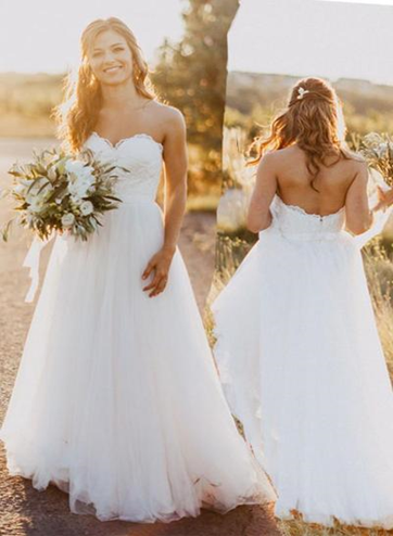 A-line beach wedding dress