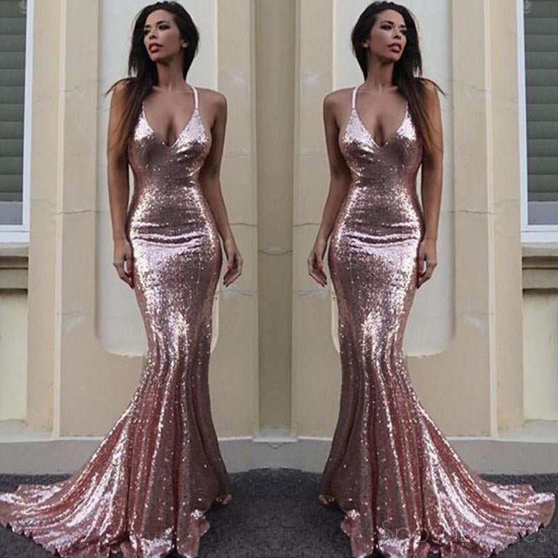 tight glitter prom dress