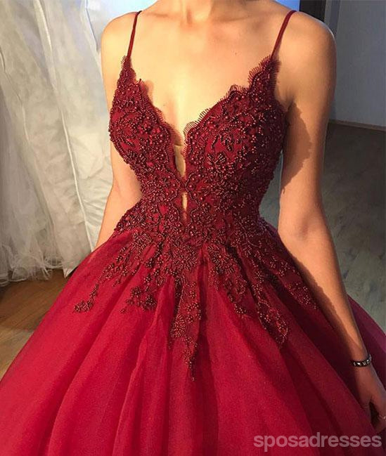 prom dresses dark red