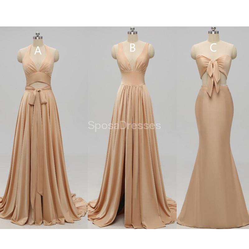 long gold bridesmaid dresses