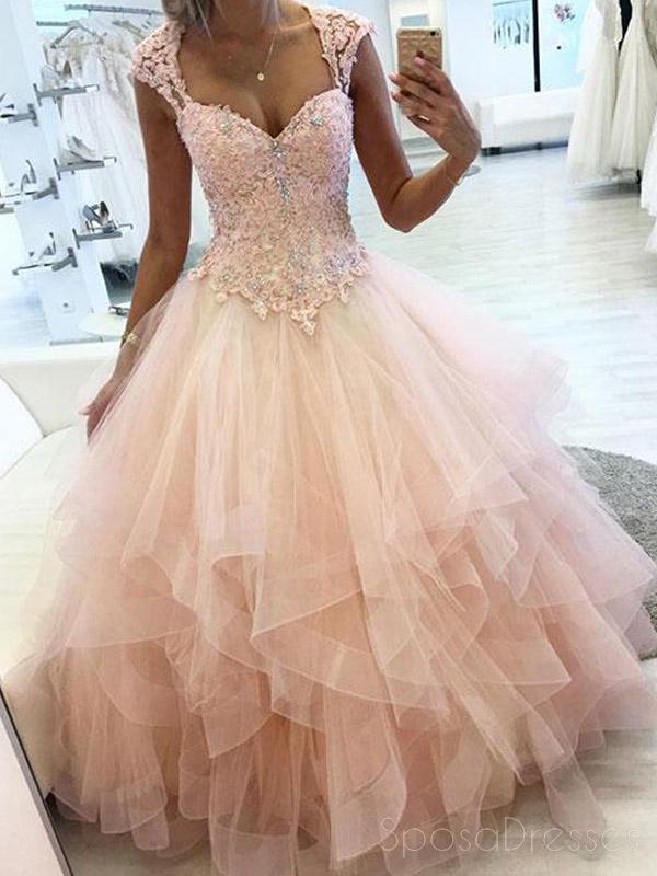 peach ball gown