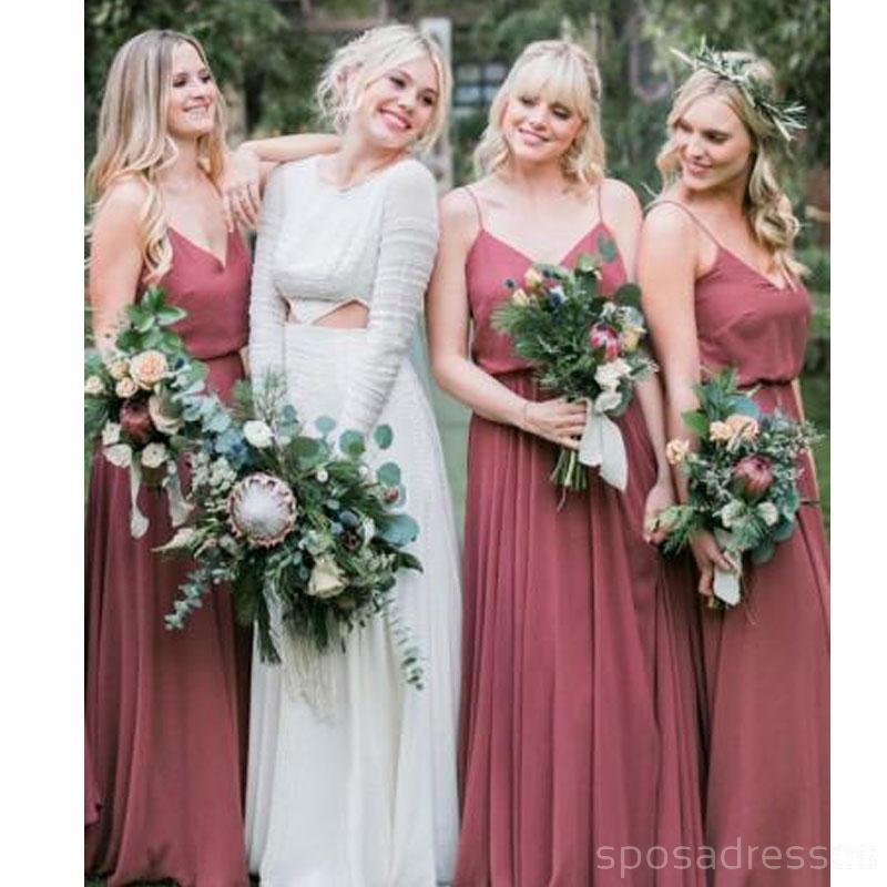 dusty red bridesmaid dresses