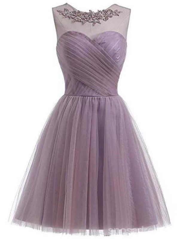 dusty purple dress short