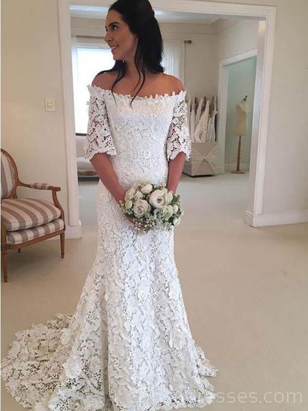 wedding dresses with sleeves cheap