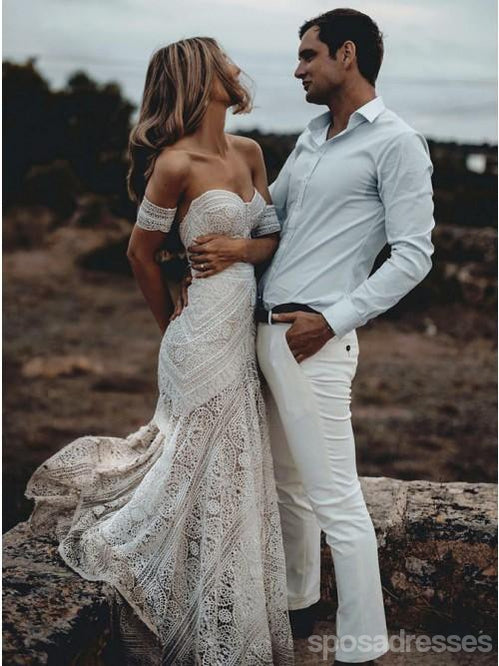 Sweetheart Lace Mermaid Wedding Dresses Online Cheap Lace Bridal