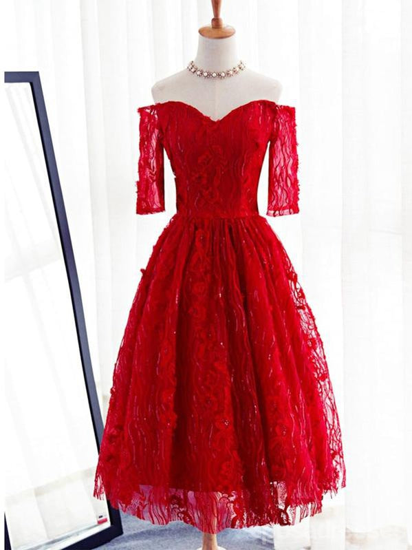 red long sleeve homecoming dresses