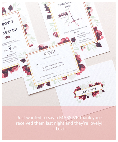 Burgundy wedding invites