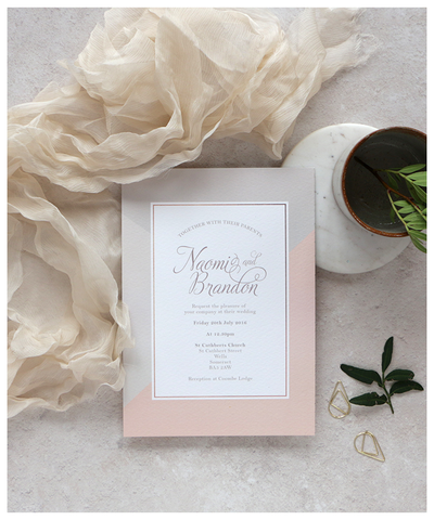 elegant geometric wedding invitation