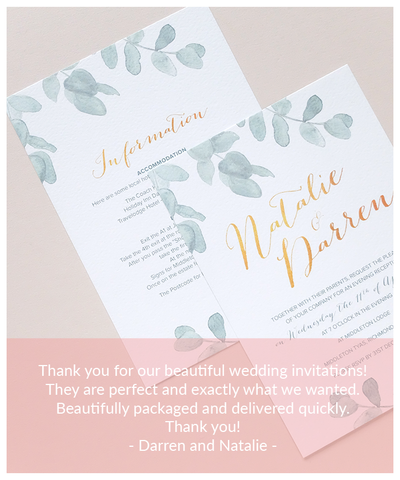 eucalyptus wedding invite