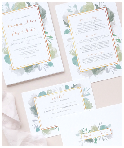 leafy wedding invite