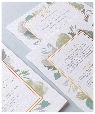 leafy wedding invitation