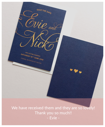 navy and gold save the date